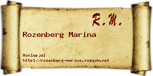 Rozenberg Marina névjegykártya